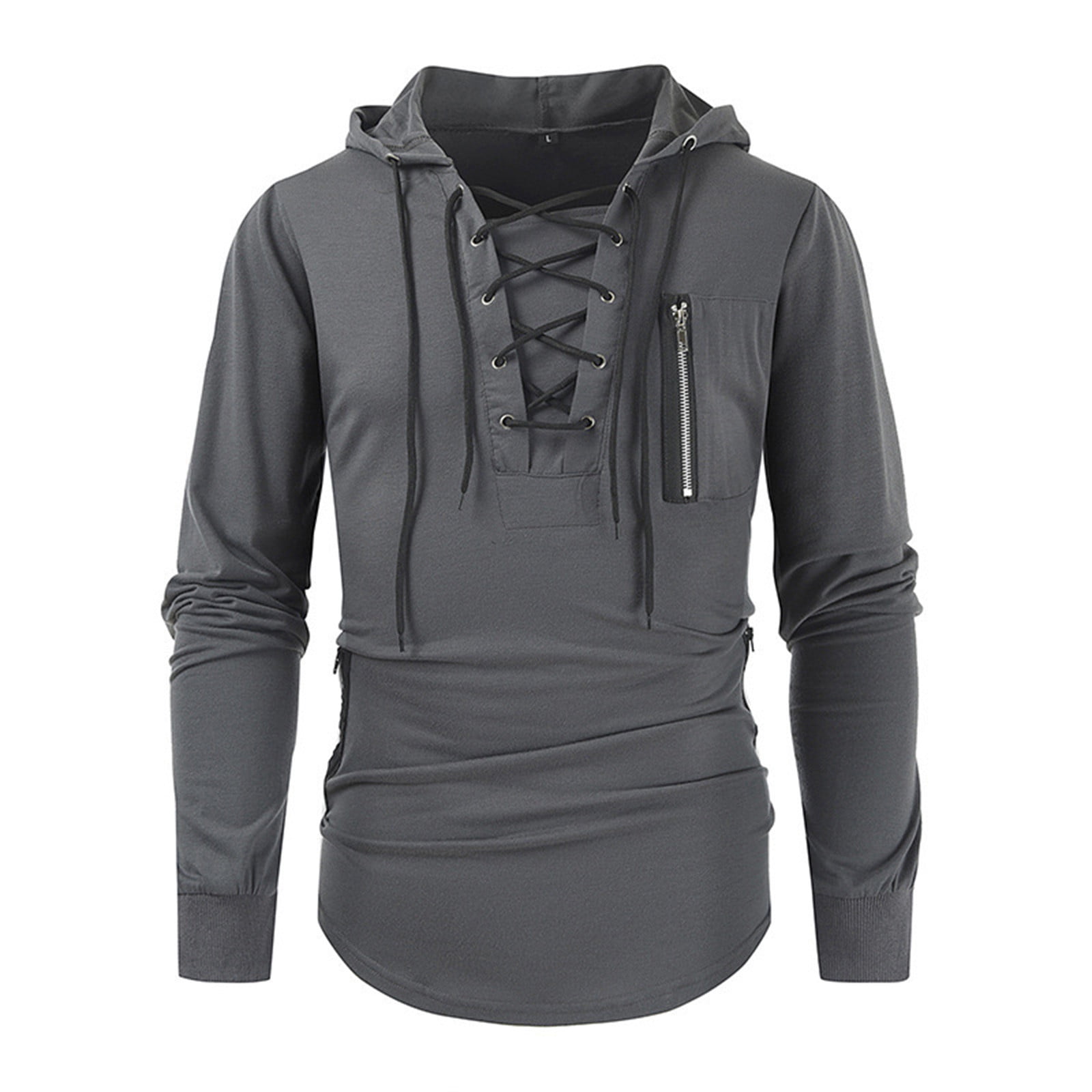 Fashion Hooded Zipper Lace Up Long Sleeve Hoodies Fashion Hooded Zipper Lace Up Long Sleeve Hoodies