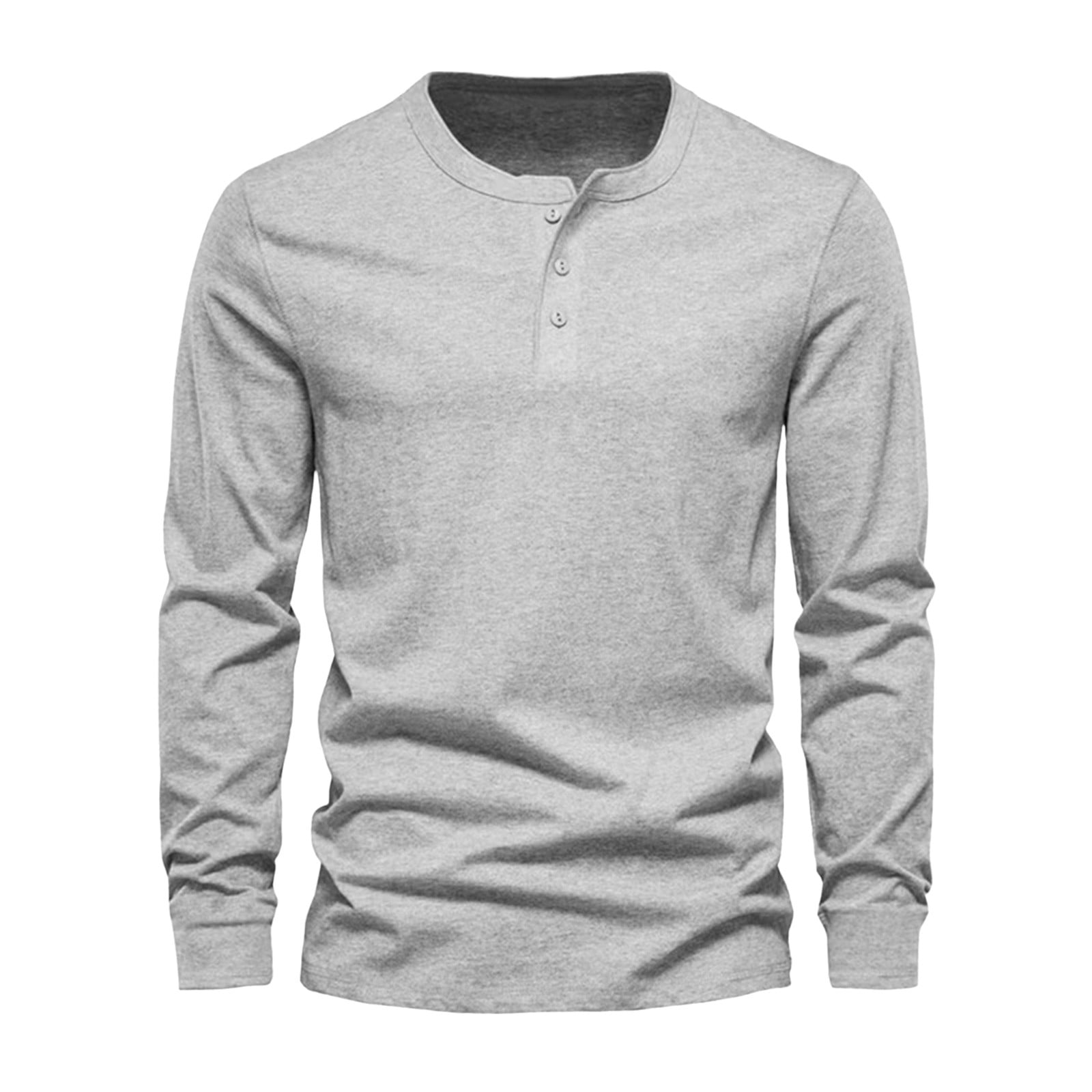 RbCulf Mens Long Sleeve Henley Shirt Button up Loose Fit Tops Thermal