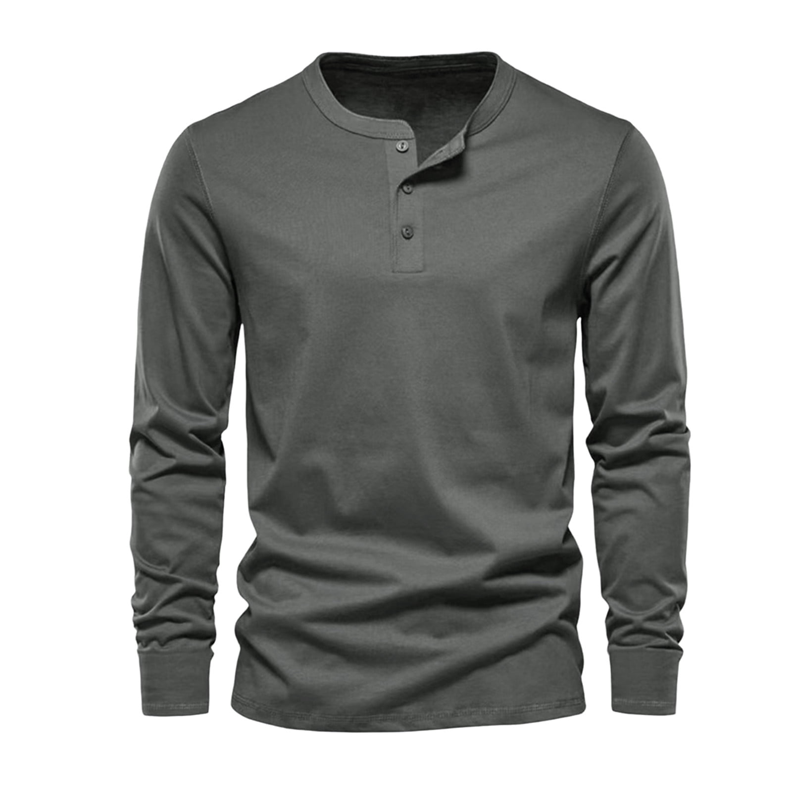 RbCulf Mens Long Sleeve Henley Shirt Button up Loose Fit Tops Thermal