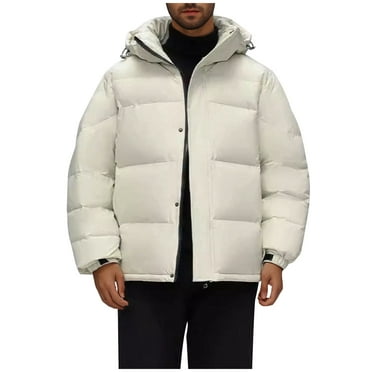RbCulf Walmart Deals Clearance Oversize Cotton Jacket for Men, Classic Hooded Quilted Outwear Water-resistant Cold Weather Parka Loose Thickened Cotton Jackets