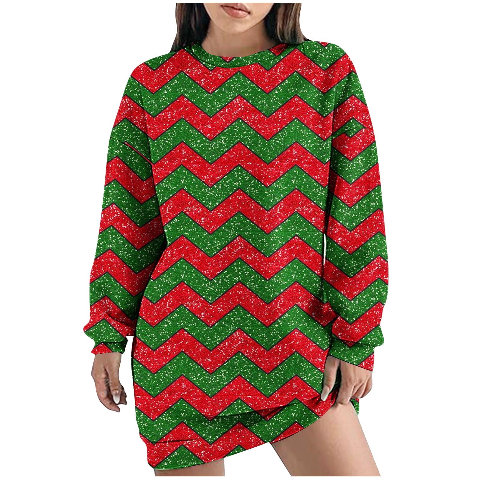 RbCulf Women Long Pullover Sweatshirts Dresses with Christmas Tree Print  Basic Hoodless Sweatshirt Tunic Dress Walmart Deals of the Prime Day Party  Tops for Legging - Walmart.com
