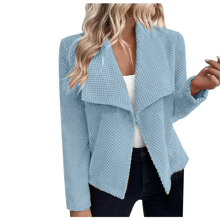 RbCulf Women s Short Shawl Jacket Simple Solid Color Bolero Shrugs Basic Fit Lapel Dressy Tops Casual Everyday Cardigan Fall Winter Petite Coats