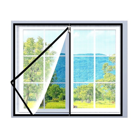 Rbaofujie ‌39"x47" Stainless Steel Window Screen - Adjustable Fine Mesh Protector for Bugs, White Fireproof Screen with Easy Installation Tape‌