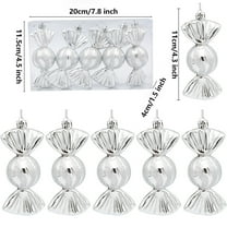 Rbaofujie 5PC Christmas Peppermint Candy Ornament Bulk Glitter Candy Cane Hanging Ornament for Christmas Tree Decoration Candy Ornament for Xmas Party Decor