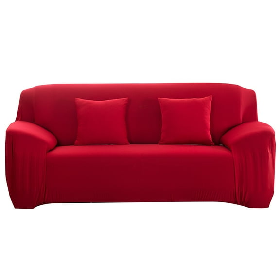 Rbaofujie Couch Cover 3-seater Sofa Couch Slipcover Stretch Covers Elastic Fabric Settee Protector Fit Sofa Slipcover Red