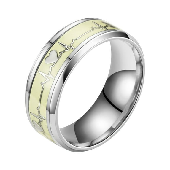 Rbaofujie Couple Rings Stainless Steel Ring Couple Ring Ring Ring Mood Ring White