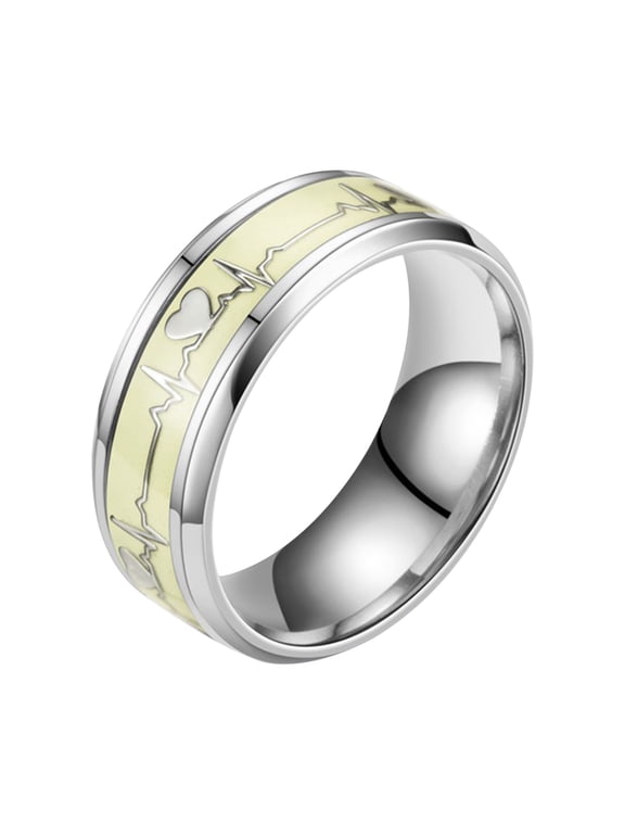 Couple Rings Stainless Steel Ring Couple Ring Ring Ring Mood Ring White