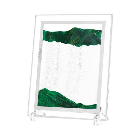 Rbaofujie Decorations for BedroomMoving Sand Art Picture Round Glass 7inch Hourglass Natural Flowing Sand Picture Moving Grit Hourglass 25ml Graduation Decorations Green