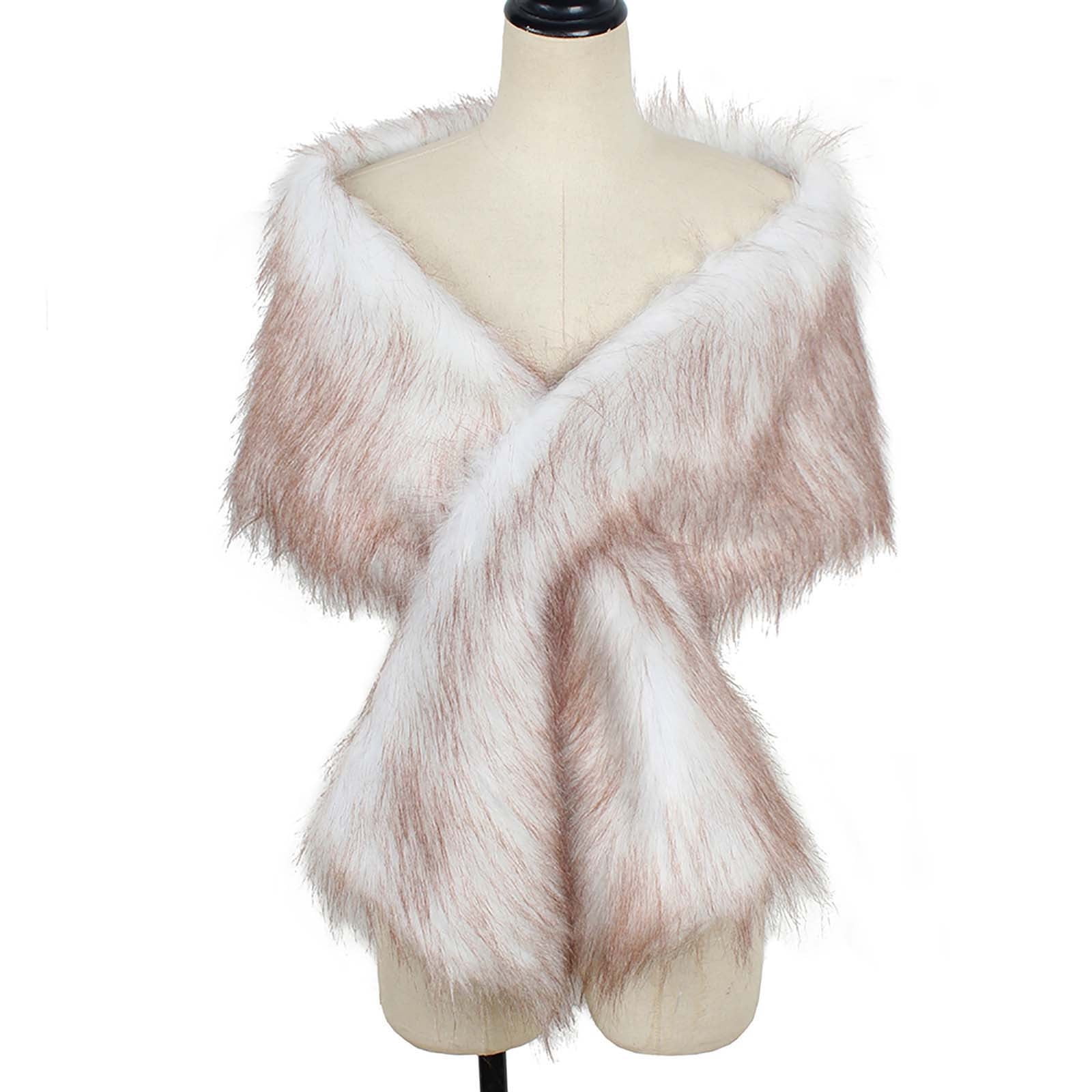 Rbaofujie Faux Fur Shawl Wrap Stole Shrug Winter Bridal Wedding
