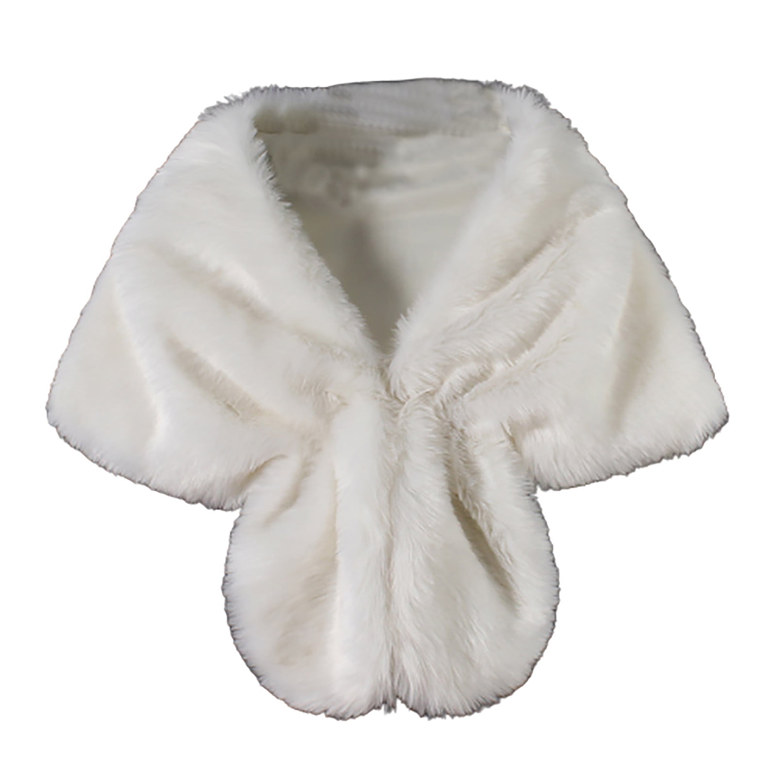 Rbaofujie Faux fur Shawl Wrap for Wedding Women Shrug Bridal Stole Winter Cover Up Bridesmaids Cape White