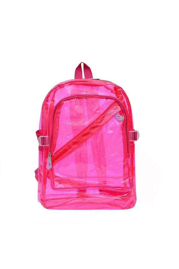 Gym Bag Plastic Candy Color Bag Fluorescent Bag Jelly Schoolbag Transparent Backpack For Male And Female Students Spring And Summer Bag Book Bag Pink