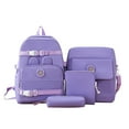 thumbnail image 1 of Rbaofujie Gym Bag Primary And Secondary School Backpack For The Start Of The School Season Four Piece Set With Large Capacity Canvas Backpack College Style Backp Book Bag Purple, 1 of 5