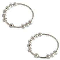 Rbaofujie Life Tool Anxiety Fidget Women Rings With Beads Stress Relief Spinn Ring Pro Silver