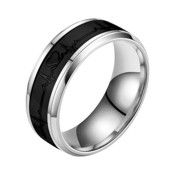 Rbaofujie Life Tool Stainless Steel Ring Couple Ring Ring Ring Ring Pro Black