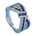 thumbnail image 1 of Rbaofujie Purity Ring Bowknot Diamond Ring Women's Inlaid Irregular Ring Ribbon Ring, Geometric Type, Birthday Present Aura Ring Blue, 1 of 6