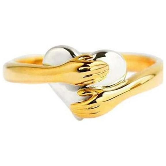 Rbaofujie Purity Ring Feel My Heart Ring,Women Fashion Peach Heart Ring Valentine's Day Gift Birthday Gift For Her Aura Ring Gold