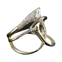 Rbaofujie Purity Ring Light Gold Personalized Small Water Drop Zircon Geometric Ring Ring Aura Ring Gold