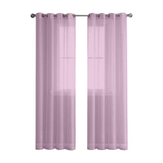 Rbaofujie Purple Linen Semi-Sheer Curtains 39"x98" - Grommet Top Light Filtering Drapes for Bedroom & Living Room (1 Panel)