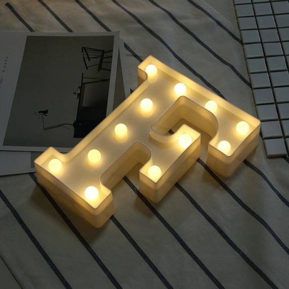 Rbaofujie Room Decor Alphabet LED Letter Lights Light Up White Plastic Letters Standing Hanging APatio Decor Multi-color