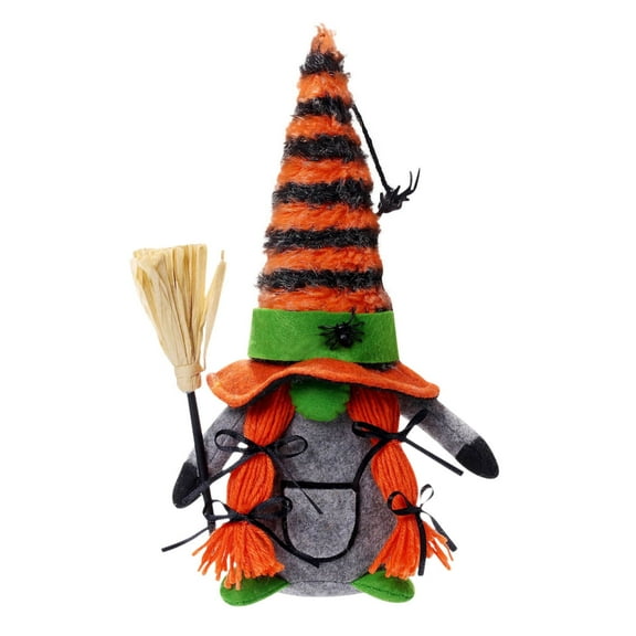Rbaofujie Room Decorations Halloween Faceless Man Doll Dwarf Spider Green Christmas Goblin Doll Ornaments Graduation Decorations Orange