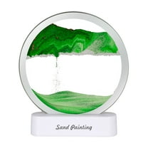 Rbaofujie Room Decorations Moving Sand Art, 7.48in 360° Rotating Hourglass Decoration, Art Sand Art Liquid Motion Living Room Bedroom Table Lamp Decoration（10ml） Pride Decorations Green