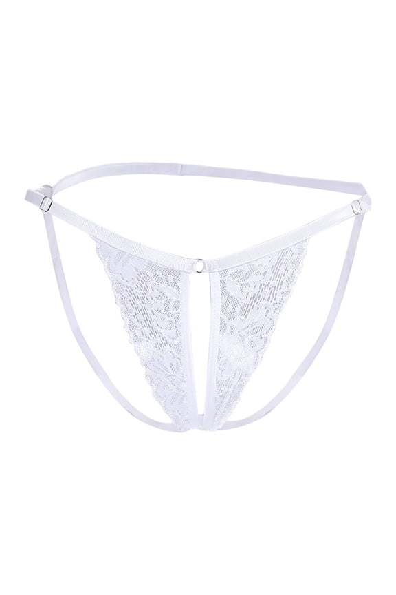 Rbaofujie Seamless G-String Thongs for Women Pack No Show Thong Underwear Adjustable Stretch Low Rise PantiesWhite M Seamless Underwear