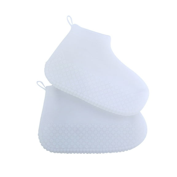 Rbaofujie Silicone Shoe Covers S-Size Anti-Skid Shoes Cover 8.3IN-21CM Thick Wear-Resistant Shoe Covers White
