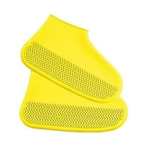 Rbaofujie Silicone Shoe Covers Shoe Cover Reusable Non Slip Rubber Rain Shoe Cover Unisex Shoe Protectors Outdoor Shoe Covers Yellow