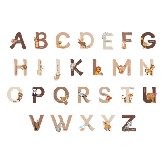 Rbaofujie Wall Decor For Bedroom Wall Stickers Animals English Letters Wall Stickers Background Wall Decoration Wall Stickers Self-adhesive Wholesale Wall StickersCartoon Stickers White