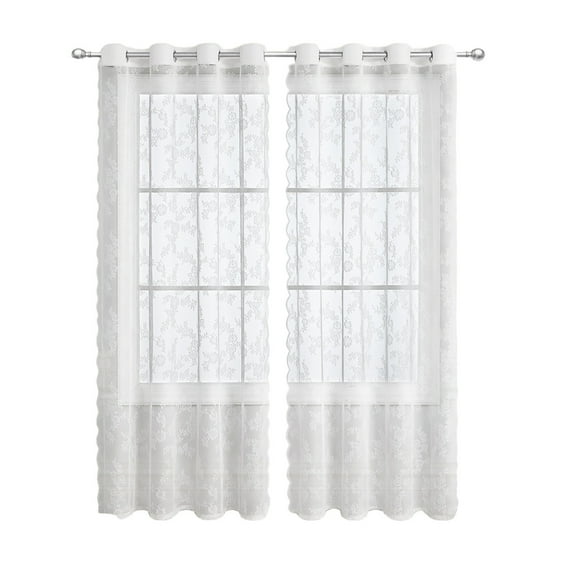 Rbaofujie ‌White Semi-Sheer Grommet Curtains 39"x78" - Light Filtering Window Drapes for Bedroom & Living Room (1 Panel, Polyester)‌