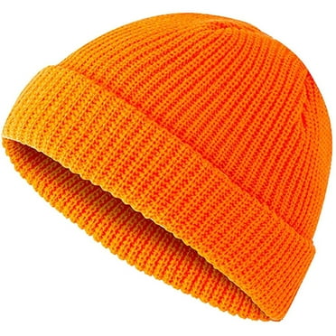 VANLOFE Winter Knit Warm Hat Thick Soft Stretch Slouchy Beanie Skully Cap for Men and Women Orange