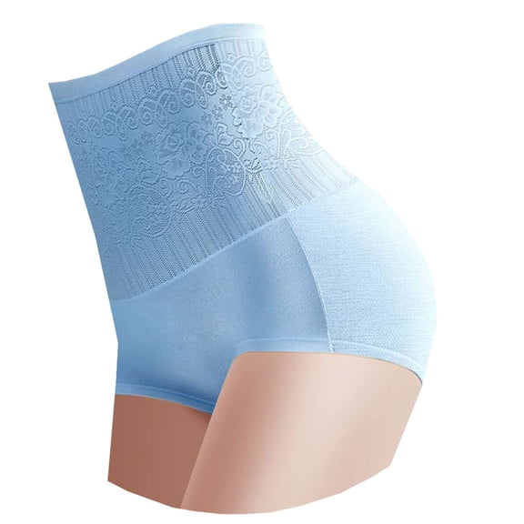 Rbaofujie Women's High-Waist Seamless Body Shaper Briefs Tummy Control Panty Butt Lifter Shapewear Slim Waist TrainerLight blue L Women's Underpants