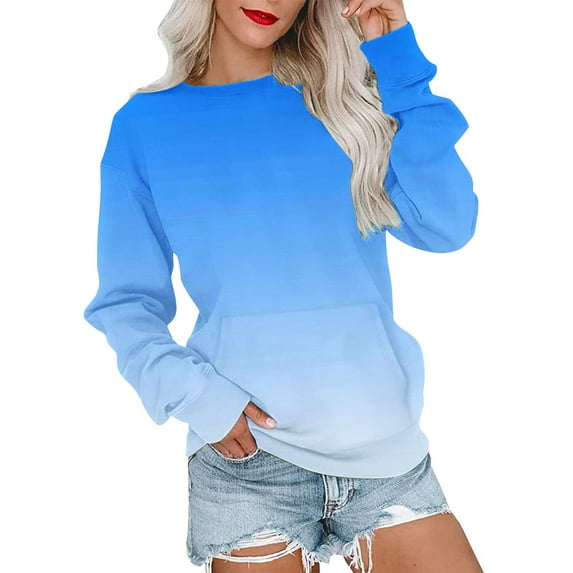 Rbaofujie Womens Casual Striped Pullover Tops Long Sleeve Crewneck Oversized Sweatshirts 2024 Fall Clothes