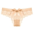 thumbnail image 1 of Rbaofujie Womens Lace Floral Panties Soft Breathable Bow Underwear Low Rise Briefs for Big Girl,Beige XL Cotton Underwear for Women, 1 of 4