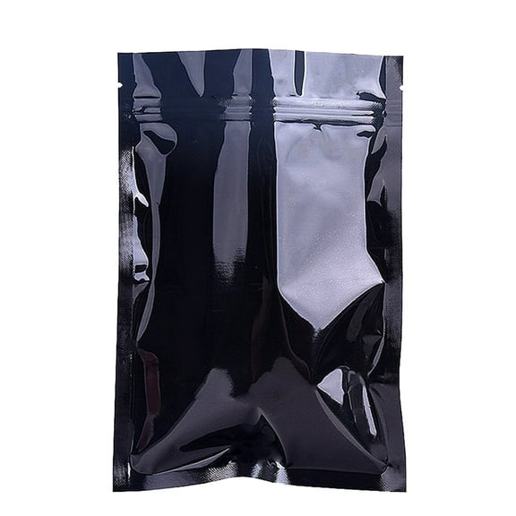 Rbaofujie Ziplock Bags Smell Proof Bags Resealable Mylar Foil Pouch Bag Flat Ziplock 100PC Food BagBlack