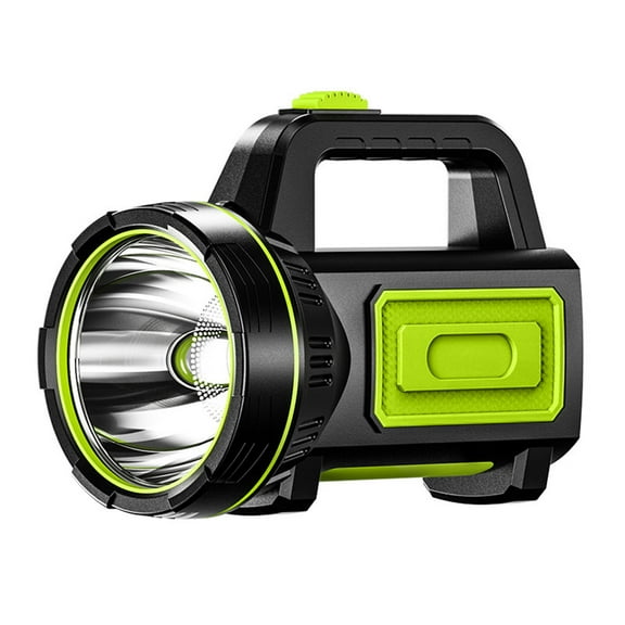 RbaofujieFlashlights for Emergencies Rechargeable LED Spotlight, Multi Function Camping Lantern Big Flashlight, Power Bank,Waterproof Searchlight For Emergency, Hiking, Home And More Green