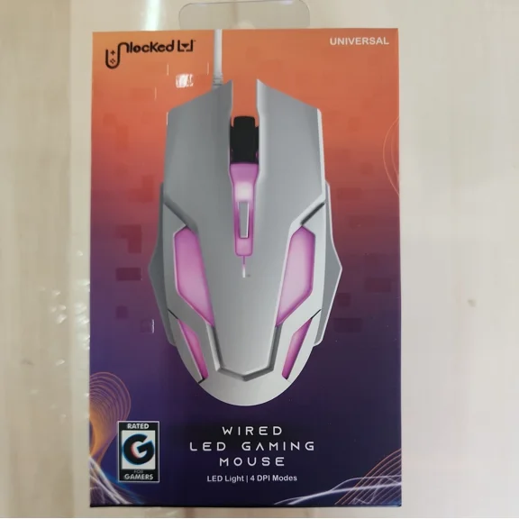 Rbg Wired Gaming Mouse Led Light 4 Dpi Modes Ergonomic Design Usb Connector Nib