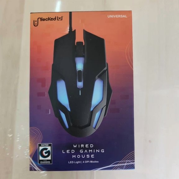 Rbg Wired Gaming Mouse Led Light 4 Dpi Modes Ergonomic Design Usb Connector Nib