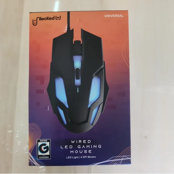 Rbg Wired Gaming Mouse Led Light 4 Dpi Modes Ergonomic Design Usb Connector