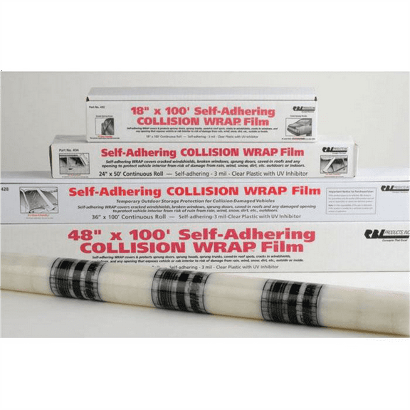 COLLISION WRAP 48" X 100' 3 MIL CLEAR PLASTIC FILM