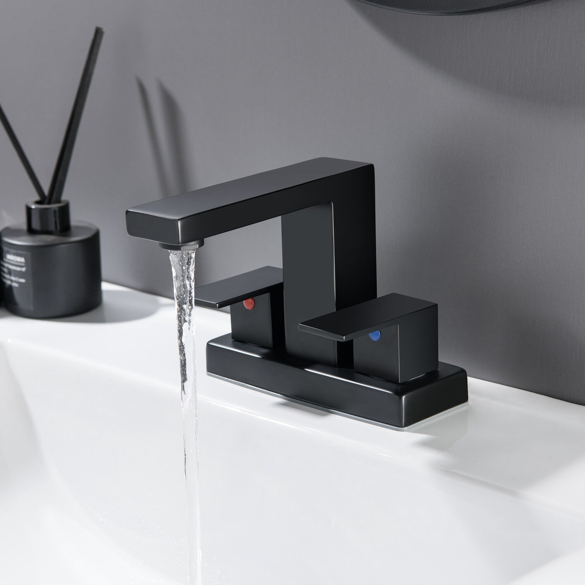 Rbrohant Bathroom Widespread Sink Faucet Double Handle Bathroom Faucet ...