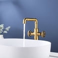 thumbnail image 1 of Rbrohant Industrial Style Double Handle Bathroom Vessel Sink Faucet Gold, 1 of 5