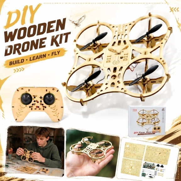 Rc Drone Diy Drone Building Hobby Kit for Beginners, Hobby Build Gift for Teens, Laser Cut Balsa Wood Assembly Kit