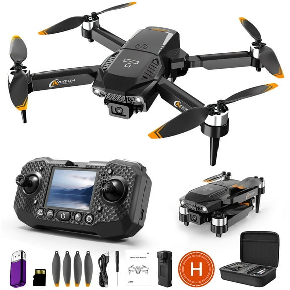 Rc Drone With Screen Remote Control, Brushless Motor, 1080P Camera, Obstacle Avoidance, Cool Lights For Kids Adults, 8.66X5.9X3.15In 0.88Lb