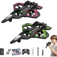 thumbnail image 1 of Rc Jet, Rc Stunt Fighter Jet Toy for Kids with 360° Flips & LED Lights, Foam Remote Control Airplane for Kids & Beginners, Durable for Boys Girls & Aviation (Green+Pink), 1 of 8