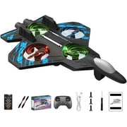 Rc Jet, Rc Stunt Fighter Jet Toy RC Plane with LED Lights & 360° Flips, Remote Control Helicopter Drone, Foam Remote Control Airplanes for Adults Beginners Great Gifts