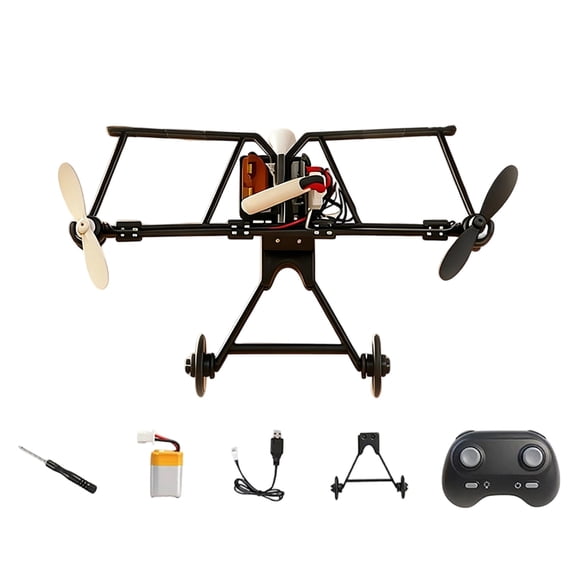 Rc Planes for Adults, Paper Airplane Kit, Paper Airplane Kit with Gyroscope Stabilizer Propellers Foldable Flight Stick Toy Mini Fixed-Wing Drone