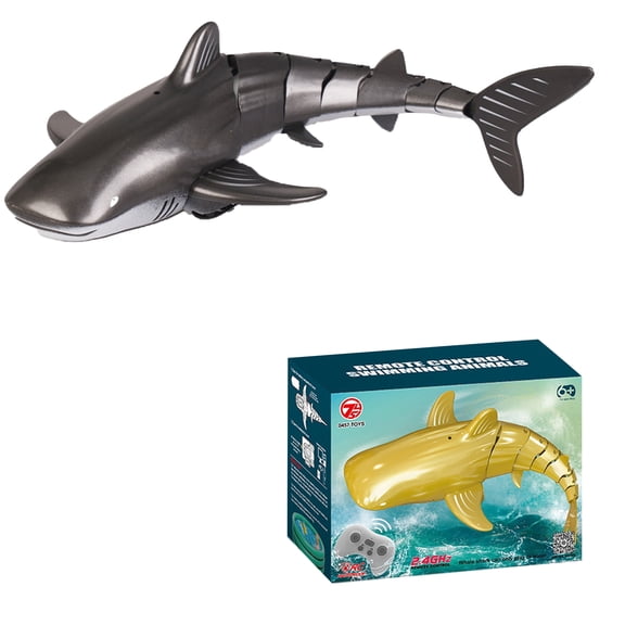 Remote Toys, Rc Shark, 17 In, Swimming Shark Toys, Pool Toys, Remote Shark, for Student, 6, Extra Screws, 1 Remote, 1 Battery Pack, Gray Body
