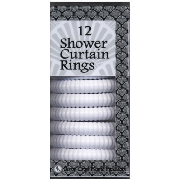 Royal Crest Shower Curtain Rings White (Pack of 2)