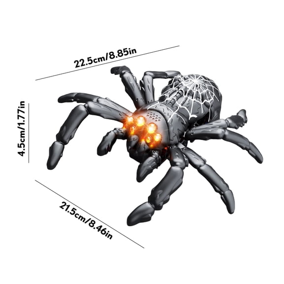 Rc Spider Wall Crawling Rc Toy Toy Rechargeable Remote Control Biomimetic Crawling Insect with Glowing Eyes and Spray Effects Holiday Prank Gift Black One Size